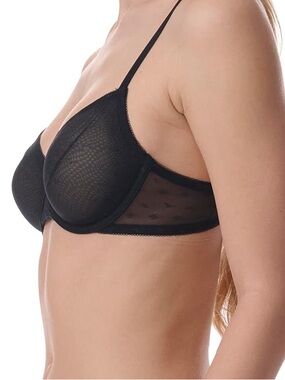 Brand new Tommy Hilfiger Black Underwire Sheer Mesh Bra - Women Intimates